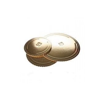 PODKŁAD POD TORT MICROTRIPLO OKRĄGŁY ZŁOTY (26 CM)