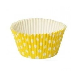 PAPILOTKI CUPCAKE POLKA ŻÓŁTE (90 SZT)