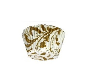 PAPILOTKI CUPCAKE POLKA BIAŁO/ZŁOTE (90 SZT)