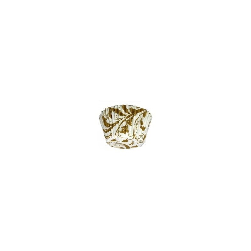 PAPILOTKI CUPCAKE POLKA BIAŁO/ZŁOTE (90 SZT)