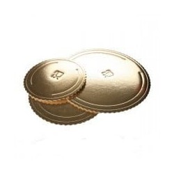 PODKŁAD POD TORT MICROTRIPLO OKRĄGŁY ZŁOTY 30 CM