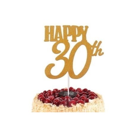 ZŁOTY BROKAT TOPPER HAPPY 30TH