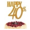 TOPPER NA TORT ZŁOTY HAPPY 40