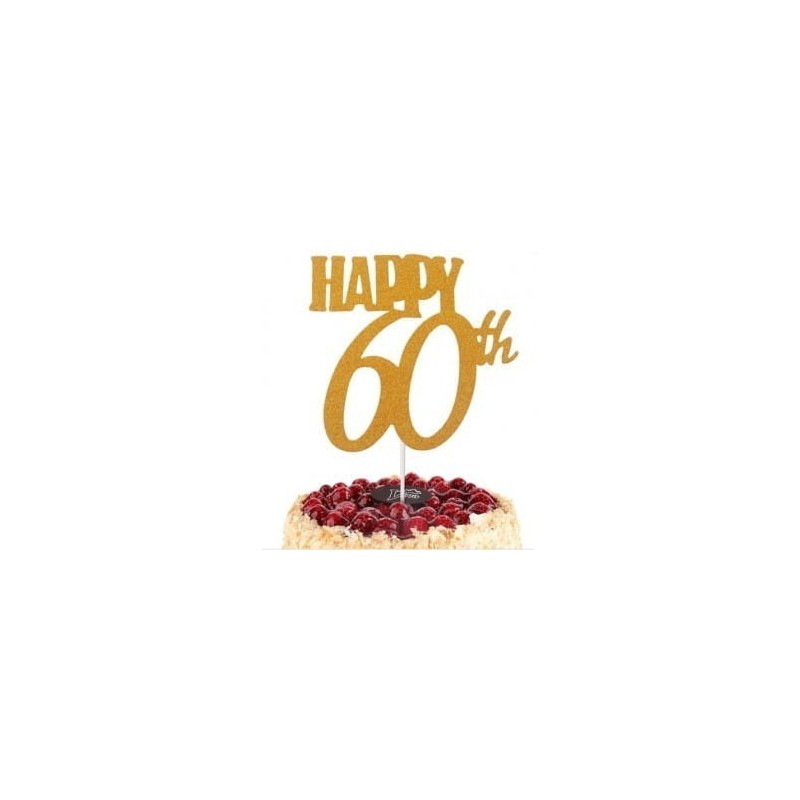 ZŁOTY BROKAT TOPPER HAPPY 60TH ZŁOTY BROKAT TOPPER HAPPY 60TH