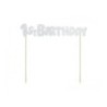 TOPPER 1 BIRTHDAY SREBRNY BROKAT (21 CM)