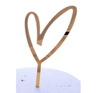 TOPPER AKRYLOWY ZŁOTE SERCE (19 CM)