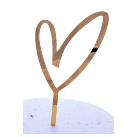 TOPPER AKRYLOWY ZŁOTE SERCE (19 CM)