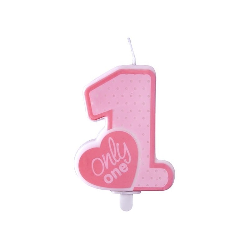 ŚWIECZKA URODZINOWA RÓŻOWA ONLY ONE CYFRA 1 (8 CM) ŚWIECZKA URODZINOWA RÓŻOWA ONLY ONE CYFRA 1 (8 CM)
