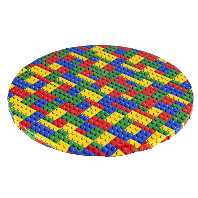 PODKŁAD CUKIERNICZY OKRĄGŁY GRUBY KLOCKI LEGO (30 CM)