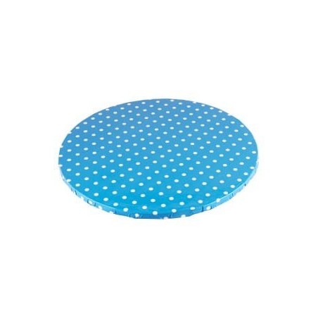 PODKŁAD CUKIERNICZY OKRĄGŁY NIEBIESKI W KROPKI (30 CM)
