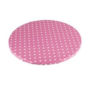PODKŁAD CUKIERNICZY OKRĄGŁY RÓŻOWY W KROPKI (30 CM)