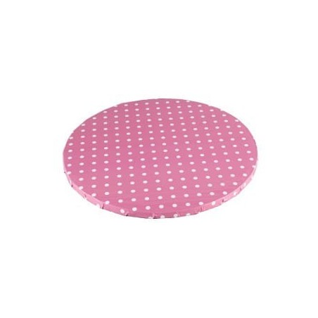 PODKŁAD CUKIERNICZY OKRĄGŁY RÓŻOWY W KROPKI (30 CM)