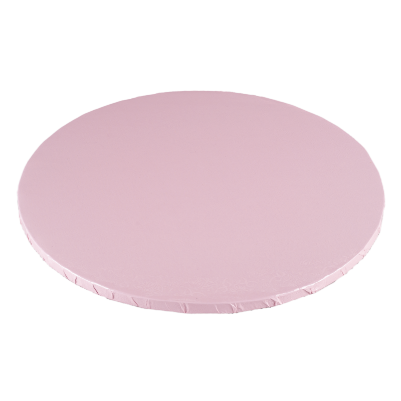 PODKŁAD CUKIERNICZY OKRĄGŁY BLADY RÓŻ (25 CM)