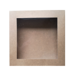 OPAKOWANIE KRAFT Z OKNEM 18,5X18,5X3,5 CM