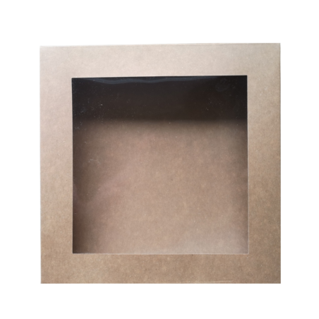OPAKOWANIE KRAFT Z OKNEM 185X185X35 MM