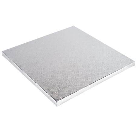 PODKŁAD CUKIERNICZY KWADRAT SREBRNY (25 CM)