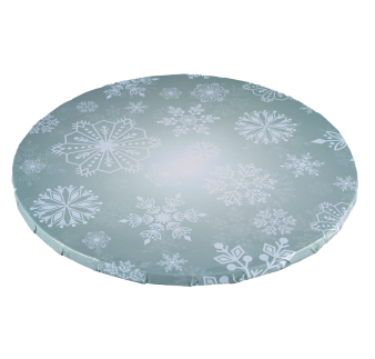 PODKŁAD CUKIERNICZY PŁATKI ŚNIEGU POD TORT OKRĄGŁY SNOWFLAKES (30 CM)