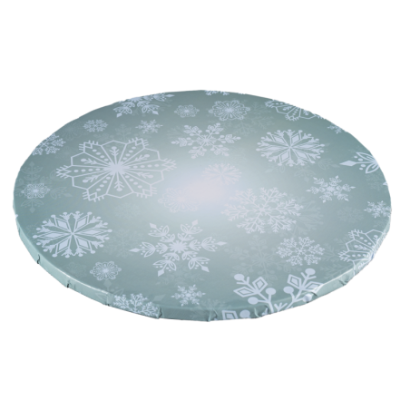 PODKŁAD CUKIERNICZY PŁATKI ŚNIEGU POD TORT OKRĄGŁY SNOWFLAKES (30 CM)
