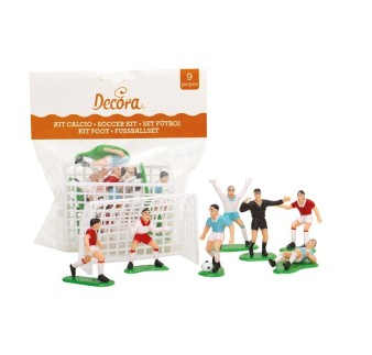 ZESTAW FIGURKI PIŁKARZE+BRAMKI (9 SZT)