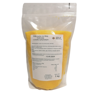 CUKIER DO WATY CUKROWEJ ŻÓŁTY O SMAKU CYTRYNOWYM (1 KG)