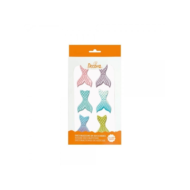 DEKORACJA CUKROWA OGON SYRENKI (6 SZT) DEKORACJA CUKROWA OGON SYRENKI (6 SZT)