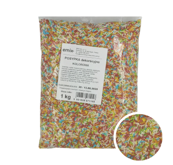 POSYPKA DEKORACYJNA KOLOROWE PAŁECZKI (1 KG)