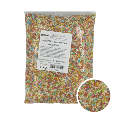 POSYPKA DEKORACYJNA KOLOROWE PAŁECZKI (1 KG)