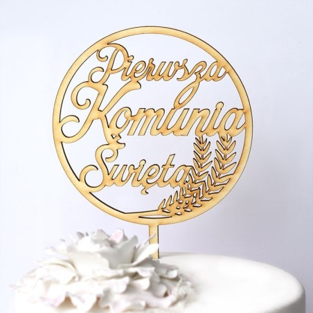 TOPPER PIERWSZA KOMUNIA ŚW. KŁOSY (12CM)