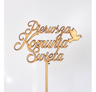 TOPPER PIERWSZA KOMUNIA ŚWIĘTA GOŁĄBEK (12CM)