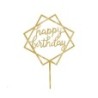 TOPPER HAPPY BIRTHDAY ZLOTY KWADRAT (12 CM)