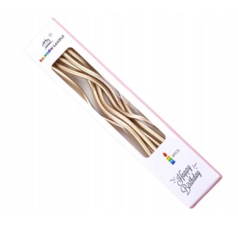 ŚWIECZKI KRĘCONE CHAMPAGNE 14 CM (6 SZT)