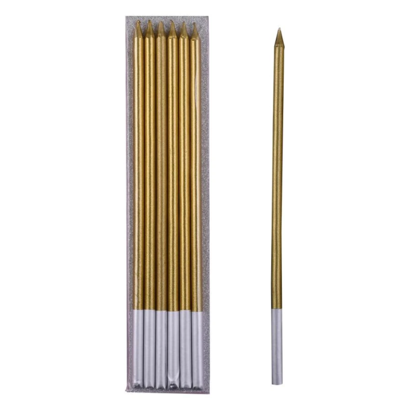 ŚWIECZKI PROSTE ZŁOTE 14 CM (6 SZT) ŚWIECZKI PROSTE ZŁOTE 14 CM (6 SZT)