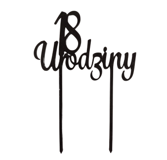 CZARNY TOPPER 18 URODZINY