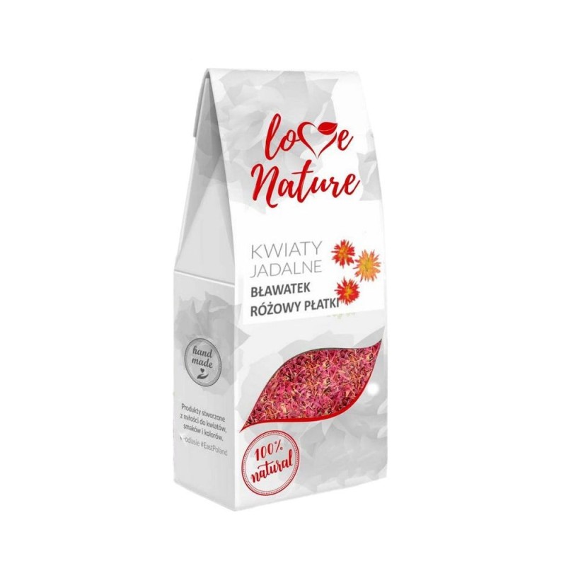 KWIATY JADALNE BŁAWATEK RÓŻOWY PŁATKI  (10 G)