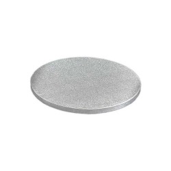 PODKŁAD POD TORT GRUBY OKRĄGŁY SREBRNY
