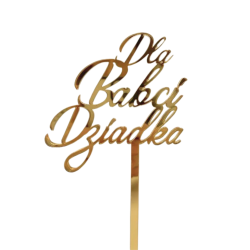 TOPPER ZŁOTY DLA BABCI I DZIADKA