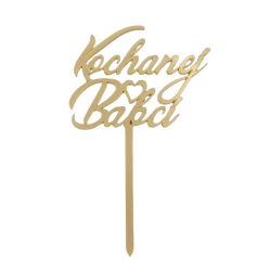 TOPPER ZŁOTY KOCHANEJ BABCI (10 CM)