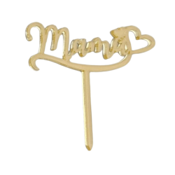 TOPPER ZŁOTY MAMA I SERCA (7 CM)