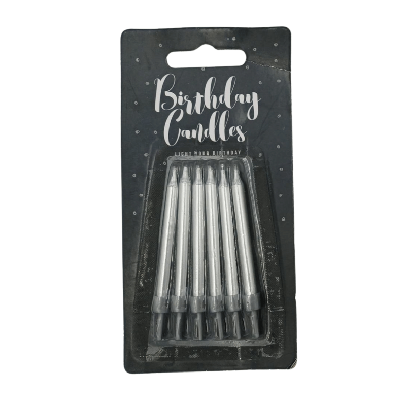 ZESTAW ŚWIECZEK KRÓTKICH SREBRNYCH (6 SZT)