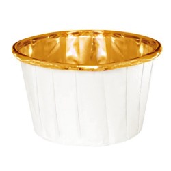 PAPILOKI DO MUFFINEK BIAŁO ZŁOTE (100 SZT)