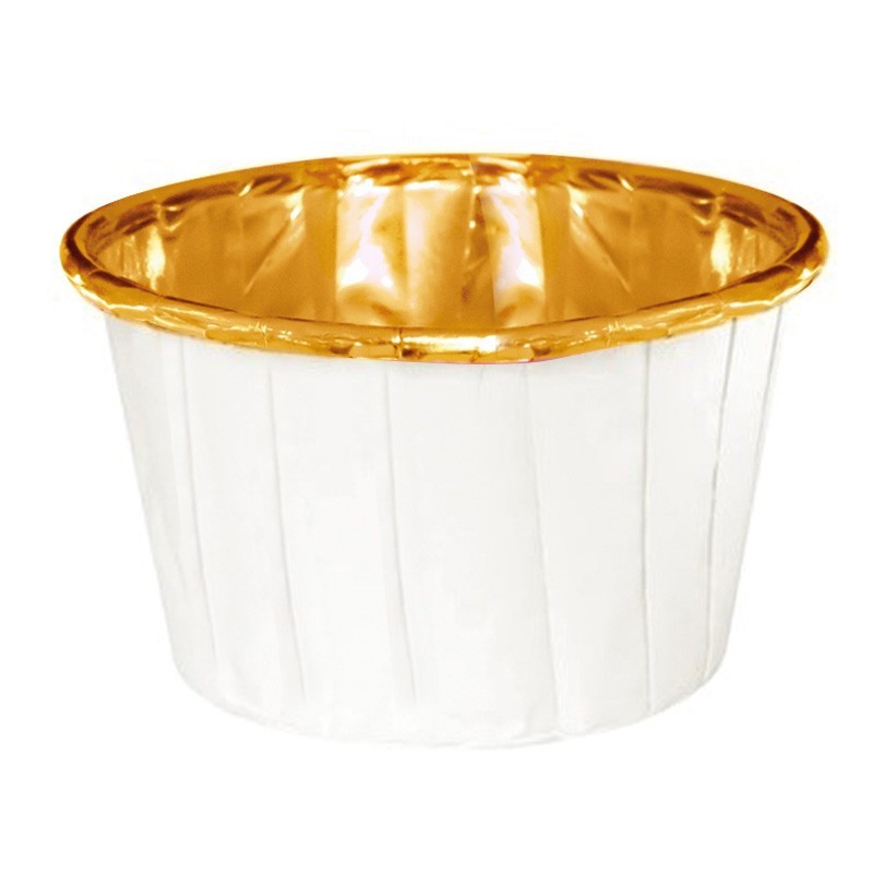 PAPILOKI DO MUFFINEK BIAŁO ZŁOTE (100 SZT)