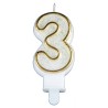 ŚWIECZKA URODZINOWA ZŁOTA CYFRA 3 (1 SZT)