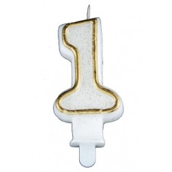 ŚWIECZKA URODZINOWA ZŁOTA CYFRA 1 (1 SZT)