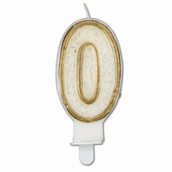 ŚWIECZKA URODZINOWA ZŁOTA CYFRA 0 (1 SZT)