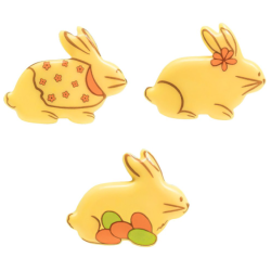 DEKORACJE CZAKOLADOWE KICAJĄCE ZAJĄCE (135 SZT)