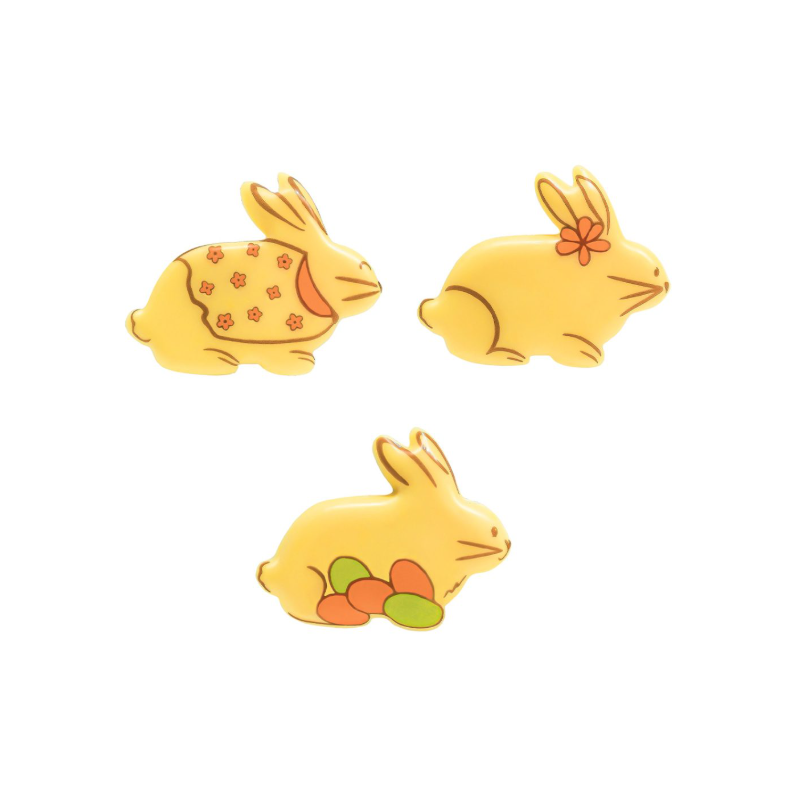 DEKORACJE CZAKOLADOWE KICAJĄCE ZAJĄCE (135 SZT)