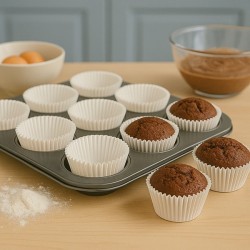 PAPILOTKI DO MUFFINEK JUMBO BIAŁE (60 SZT)