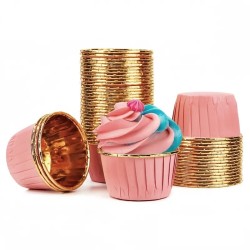 PAPILOTKI DO MUFFINEK RÓŻOWO ZŁOTE (50 SZT)