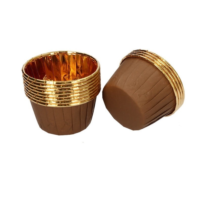 PAPILOTKI DO MUFFINEK BRĄZOWO ZŁOTE (100 SZT)