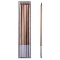 ŚWIECZKI DŁUGIE PROSTE CHAMPAGNE 14 CM (6 SZT)